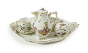 A late 19th century KPM Berlin porcelain tête-à-tête