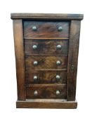 A Victorian walnut miniature wellington chest, width 35cm, depth 27cm, height 52cm