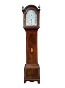 A George III inlaid mahogany eight day longcase clock, the silvered dial marked J.W. Morris,
