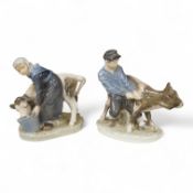 Two Royal Copenhagen porcelain figural groups, 20th century, 18cm wide