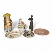 18th century and later ceramics to include first period Worcester, a Doulton ‘Peace’ figurine,