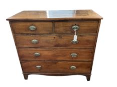 A Regency mahogany chest of drawers, width 107cm, depth 52cm, height 100cm
