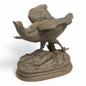 Alfred Dubucand (1828-1894), a bronze model of a partridge, 10.5cm high