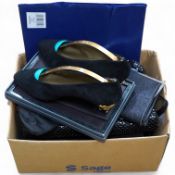 A pair of Duo lady's evening shoes and matching handbag together with a Swarovski diamanté decorated
