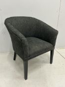 A modern upholstered tub framed side chair, width 69cm, depth 54cm, height 80cm