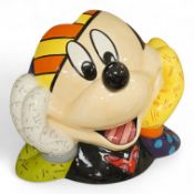 Romero Brotto (Brazilian, 1963-), a ceramic Mickey Mouse cookie jar with booklet, lacking cover,