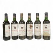 Six bottles of Sichel Belair Claret