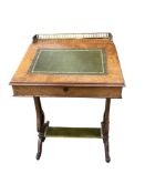An early Victorian walnut Davenport, width 58cm, depth 59cm, height 82cm