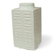 A Chinese celadon glazed cong Vase, 28cm high