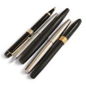 A Sheaffer 585 fountain pen and mechanical pencil, together with a Parker 45 fountain pen, a Lamy