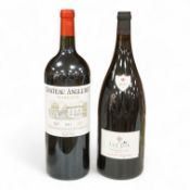 Two magnums of wine comprising Chateau Angludet Margaux 2011 and Les Clos Du Moulin A Vent 2015