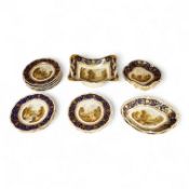 A Bloor Derby titled view part dessert service, c.1820 to include View on the Wye and View in