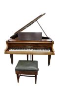 A Bluthner faded rosewood baby grand piano circa 1914, 176cm together with an adjustable piano