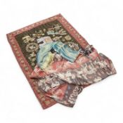 A Sumbanese shoulder cloth, an Indian chain stitch panel and a finely woven silk stole