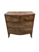 A Regency mahogany bowfront chest, width 89cm, depth 49cm, height 88cm