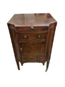 A George III mahogany enclosed washstand, damaged, width 58cm, height 92cm
