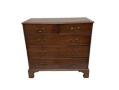 A George III mahogany chest of drawers, width 109cm, depth 53cm, height 102cm