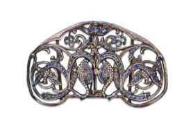 An Art Nouveau gem-set and seed pearl belt buckle, circa 1900