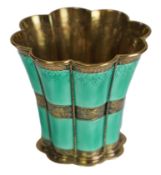 A mid 20th century Danish Anton Michelsen sterling and blue enamel beaker