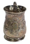 A George II Irish silver baluster mug, by Samuel Walker