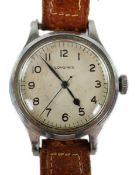 A gentleman's steel Longines R.A.F. Air Ministry Pilots/Navigators manual wind wrist watch, issued i