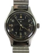 A gentleman's steel Hamilton General Service manual wind wrist watch, circa 1960's/1970's