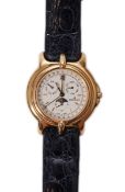 A gentleman's early 2000's 18ct gold Bertolucci Pulchra Calendar Moonphase quartz wrist watch