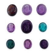 A collection of nine paste intaglios, possibly by William Tassie, late 18th/early 19th century