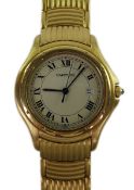 A gentleman's late 20th century 18k gold Cartier Cougar quartz wrist watch