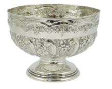 A late Victorian silver rose bowl, by Nathan & Hayes