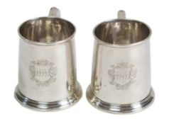A pair of George I silver small mugs, by Thomas Morse
