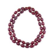 A cherry bakelite 'amber' necklace