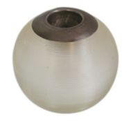 A large George V silver mounted ribbed glass match strike, by John Grinsell & Sons