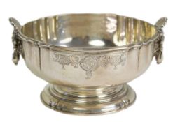A George V silver two handled pedestal bowl, by Crichton Brothers