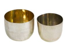 A George II silver tumbler cup by John Payne, London, 1753?, engraved with the initial MA, 45mm, tog