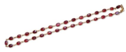 A garnet necklace