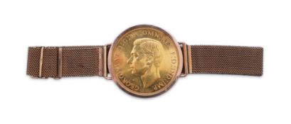 A rare George VI quintuple gold sovereign bracelet, circa 1937
