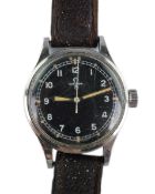 A gentleman's stainless steel Omega R.A.F. issue 6B/542 British military manual wind wrist watch, is