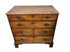 A George III mahogany chest of two short and three long graduated drawers, width 86cm, depth 49cm,