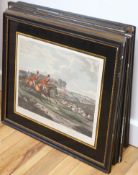 19th century, set of six Bachelor's Hall hunting prints (plates 1-6), 30 x 38cm