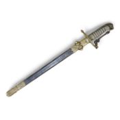 A post 1902 Naval Officer’s Dirk, the regulation blade with crowned fouled anchor, regulation hilt