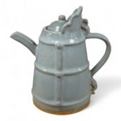A Chinese Jun type teapot, 18cm high