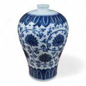 A Chinese blue and white meiping, 28cm high