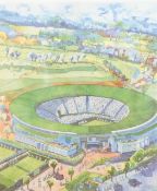 Peter Welton (b. 1933), 'The New Number One Court, Wimbledon', signed and numbered 300/850 to the