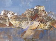 Contemporary, Abstract landscape, unsigned, mixed media, 36 x 49cm Provenance: The Tanyards