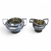 A George III Scottish silver two handled sugar bowl and matching cream jug, Robert Gray & Son,