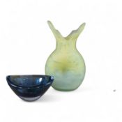 Sven Palmqvist Orrefors kraka bowl and Murano art stem vase, largest 26cm high