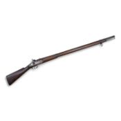 An Indian military style percussion musket, barrel 96cm, the overall length 135cm, with military