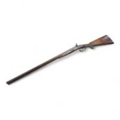 A double barrel 12 bore percussion sporting gun, signed Cocksedge, Hadleigh, with engraved locks and