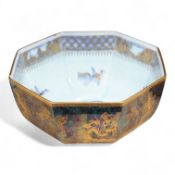A Wedgwood octagonal lustreware ‘dragon’ bowl, designed by Daisy Makeig Jones, pattern number Z4831,